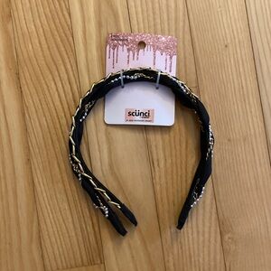 scunci Black and Gold Braided Headbands